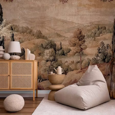Fototapet - Mediterranean Landscape Old Tapestry