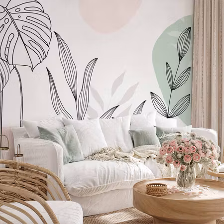 Fototapet - Leaves in Pastels