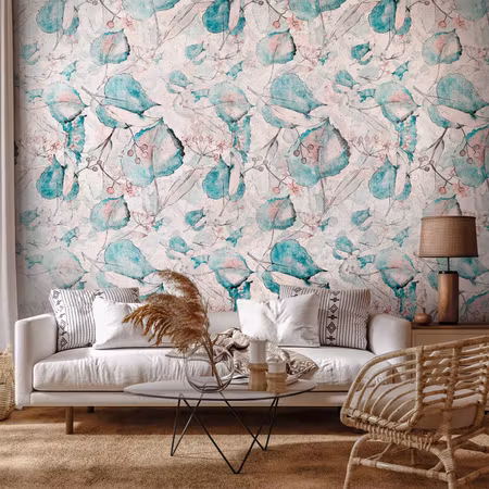 Fototapet - Autumn Souvenirs Floral Pattern with