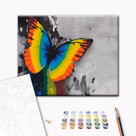 Måla efter nummer - Colourful butterfly