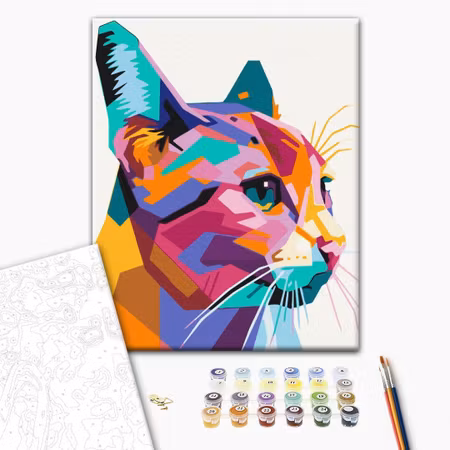 Måla efter nummer - Geometric cat