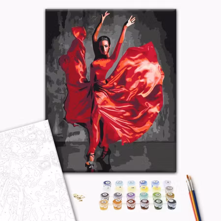 Måla efter nummer - Red dress