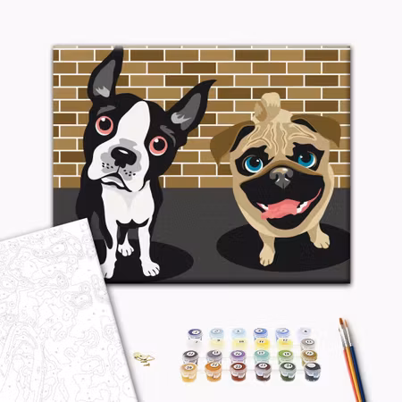 Måla efter nummer - Cute dogs