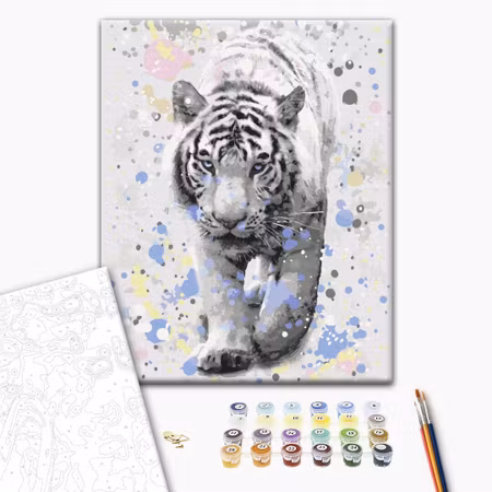 Måla efter nummer - White tiger