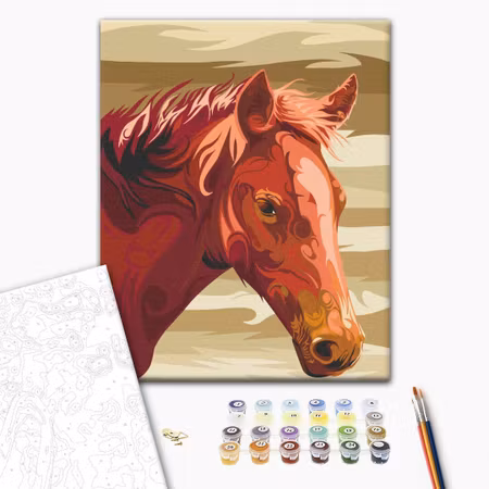 Måla efter nummer - Brown horse