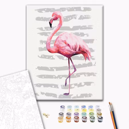 Måla efter nummer - Beautiful flamingo