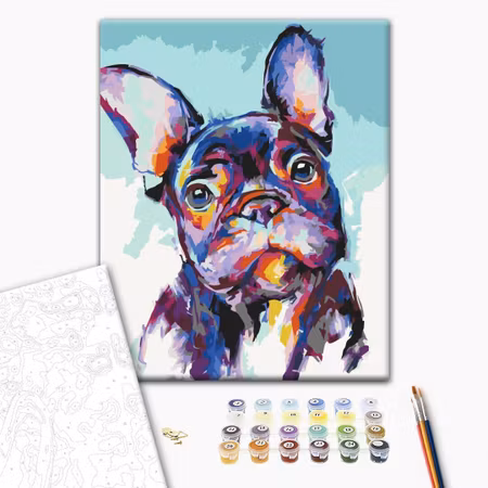 Måla efter nummer - Bulldog portrait
