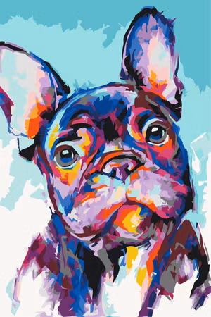 Måla efter nummer - Bulldog portrait