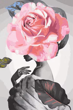 Måla efter nummer - Rose and fur