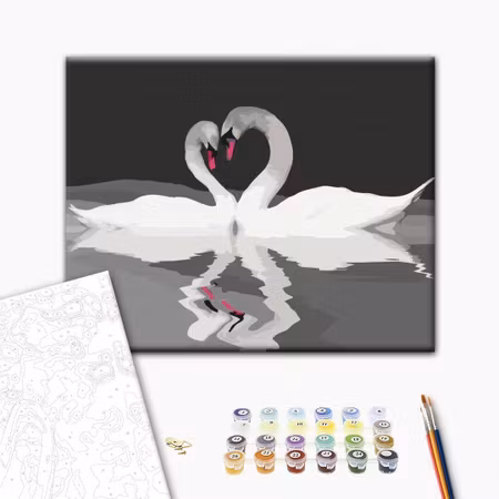 Måla efter nummer - Swan couple