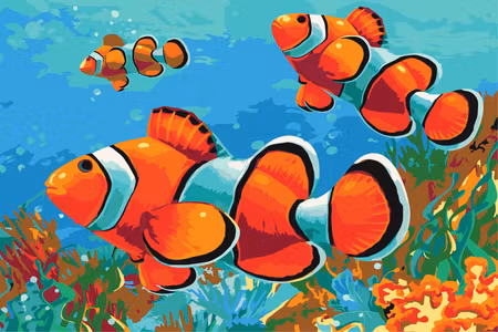Måla efter nummer - Gold fishes