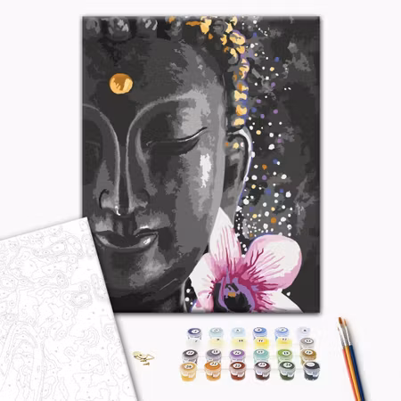 Måla efter nummer - Buddha and flower