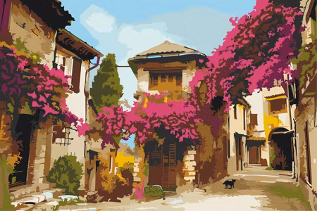 Måla efter nummer - Mediterranean town