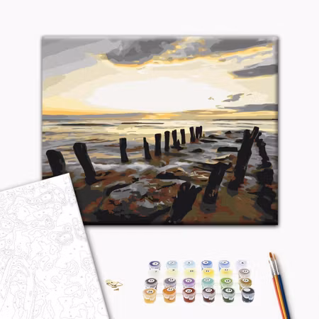 Måla efter nummer - Beach sunrise