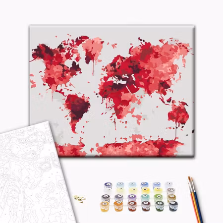 Måla efter nummer - Watercolor map
