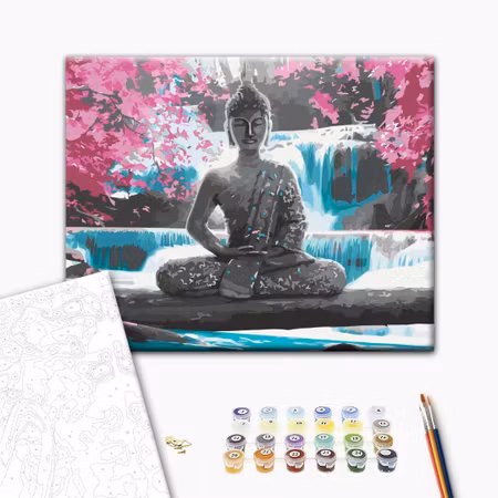 Måla efter nummer - Buddha and waterfall