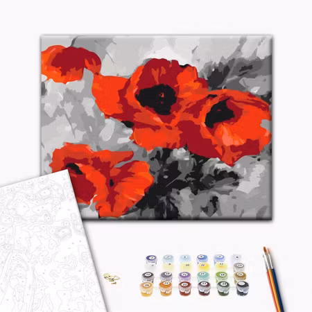 Måla efter nummer - Bouquet of poppies