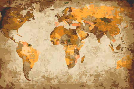 Måla efter nummer - Brown world map
