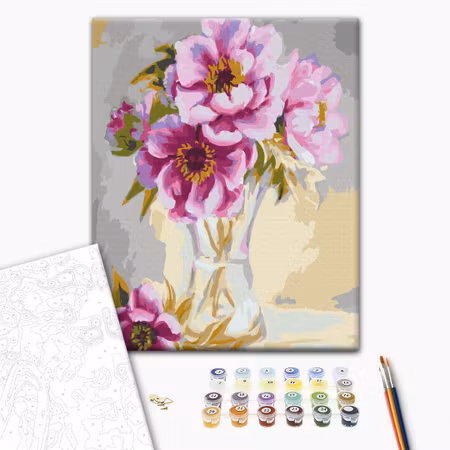 Måla efter nummer - Flowers in a vase