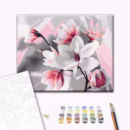 Måla efter nummer - Magnolia grey background