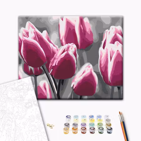 Måla efter nummer - Tulip field