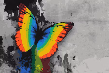 Måla efter nummer - Colourful butterfly