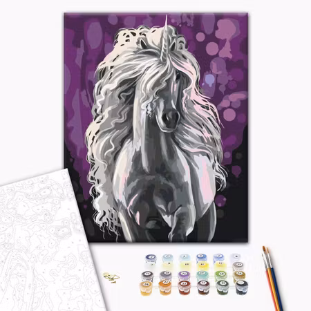 Måla efter nummer - White unicorn