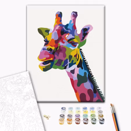 Måla efter nummer - Colourful giraffe