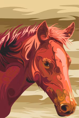 Måla efter nummer - Brown horse