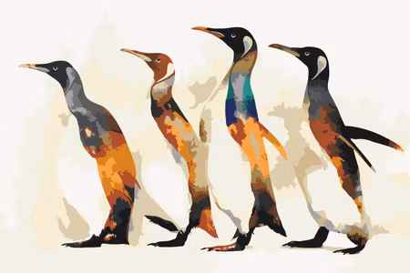 Måla efter nummer - Penguin family