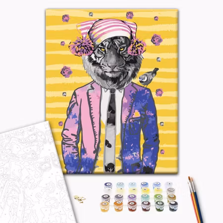 Måla efter nummer - Tiger in hat