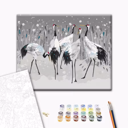 Måla efter nummer - Stork family