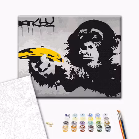 Måla efter nummer - Monkey banksy street art
