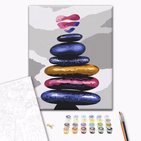 Måla efter nummer - Colored pebbles