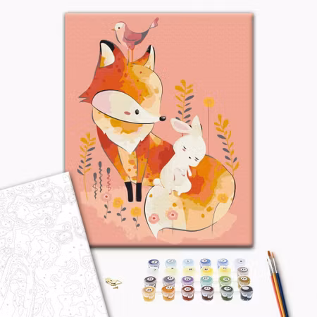 Måla efter nummer - Fox and rabbit