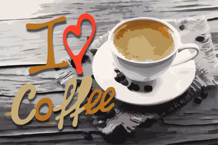 Måla efter nummer - I love coffee
