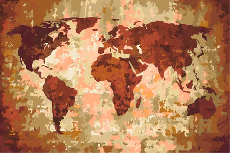 Måla efter nummer - World map earth colours
