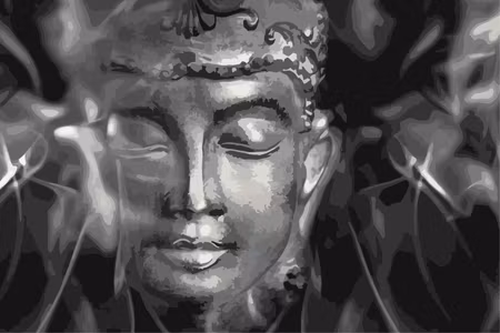 Måla efter nummer - Buddha in black and white