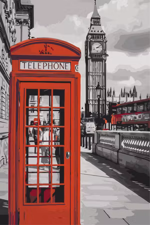 Måla efter nummer - Telephone booth