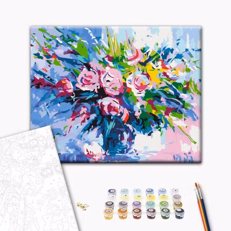 Måla efter nummer - Colorful bouquet