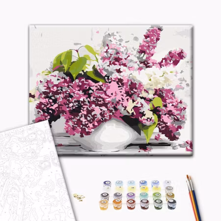 Måla efter nummer - Vase and flowers