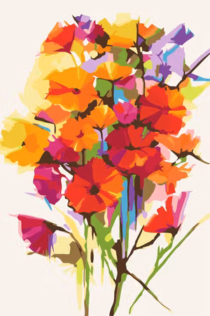 Måla efter nummer - Summer flowers