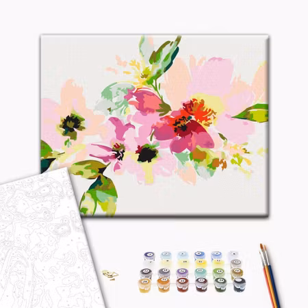 Måla efter nummer - Colourful flowers