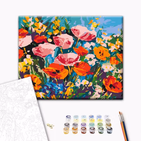 Måla efter nummer - Colourful meadow flowers