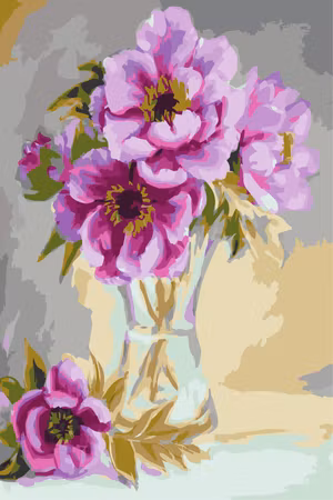 Måla efter nummer - Flowers in a vase