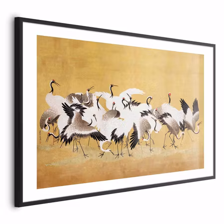 Poster med ram - Japanese Cranes