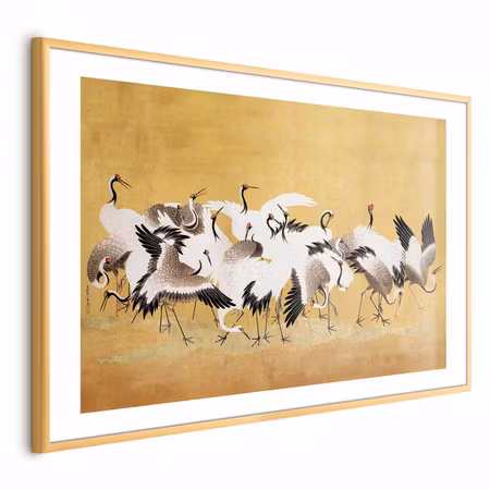 Poster med ram - Japanese Cranes