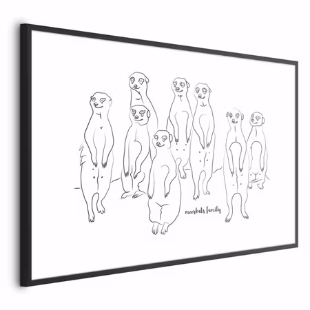 Poster med ram - Meerkat Family