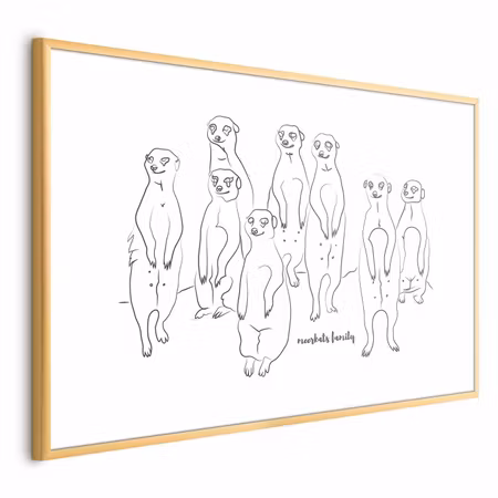 Poster med ram - Meerkat Family