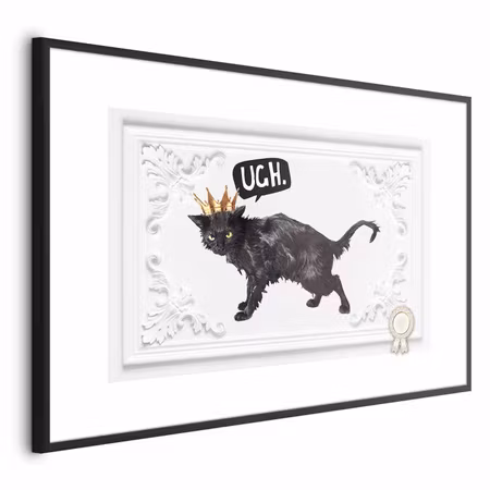 Poster med ram - Cat with a Crown